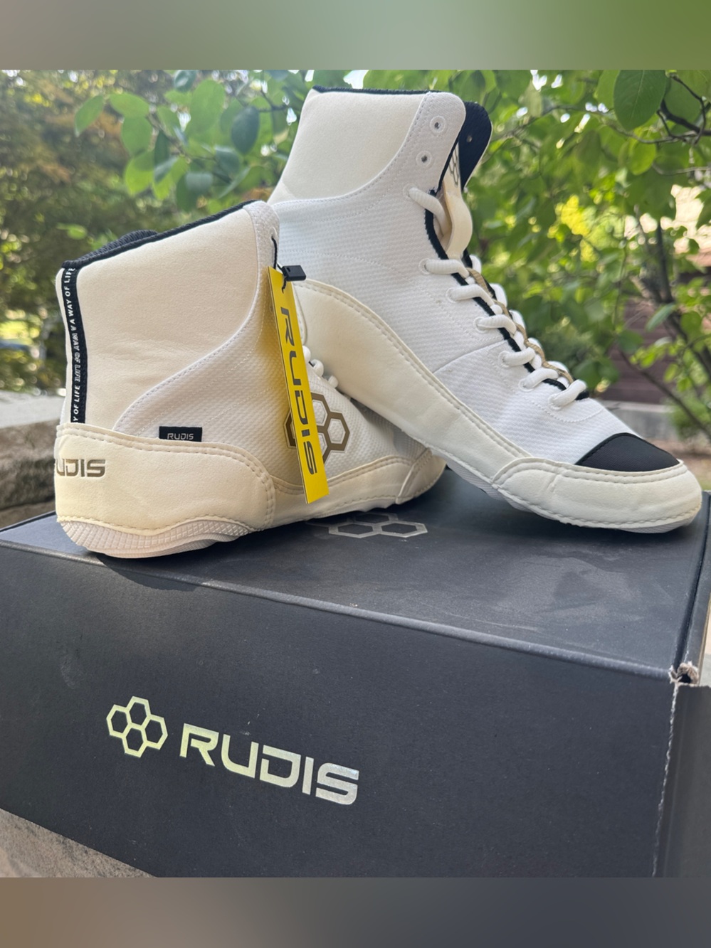 Rudis Men’s White High-Top Boxing Sneakers